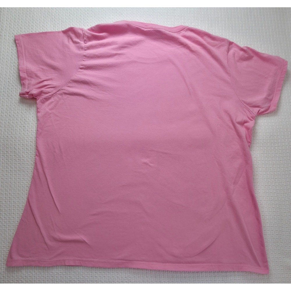 Port & Company T-Shirt Womens XXL Pink Cotton Graphic Casual EUC - Picture 2 of 8